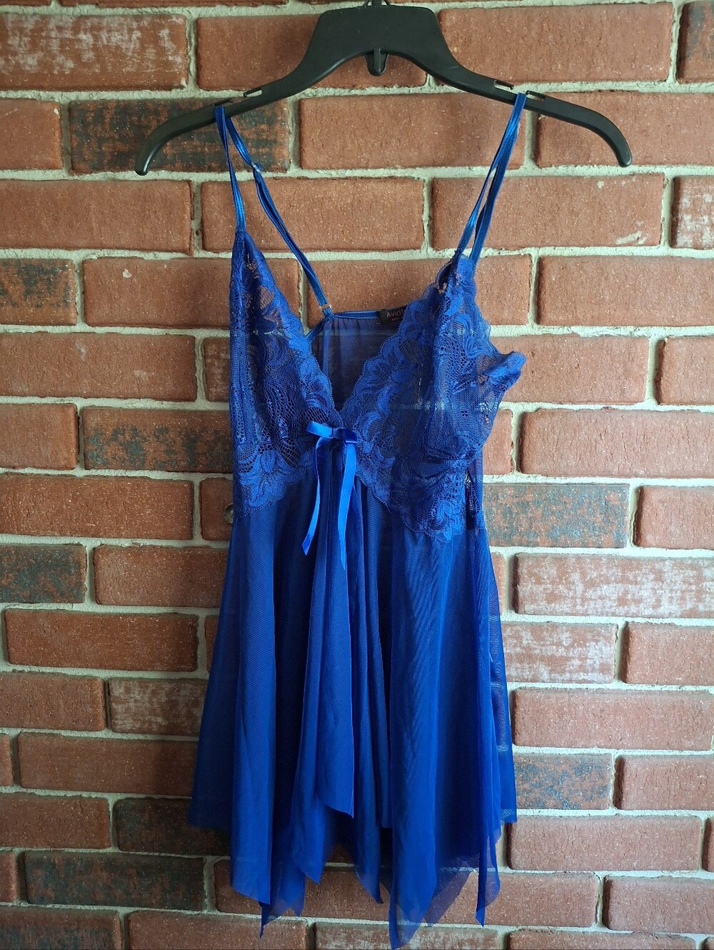 Sheer Lace Babydoll Chemise - Royal Blue